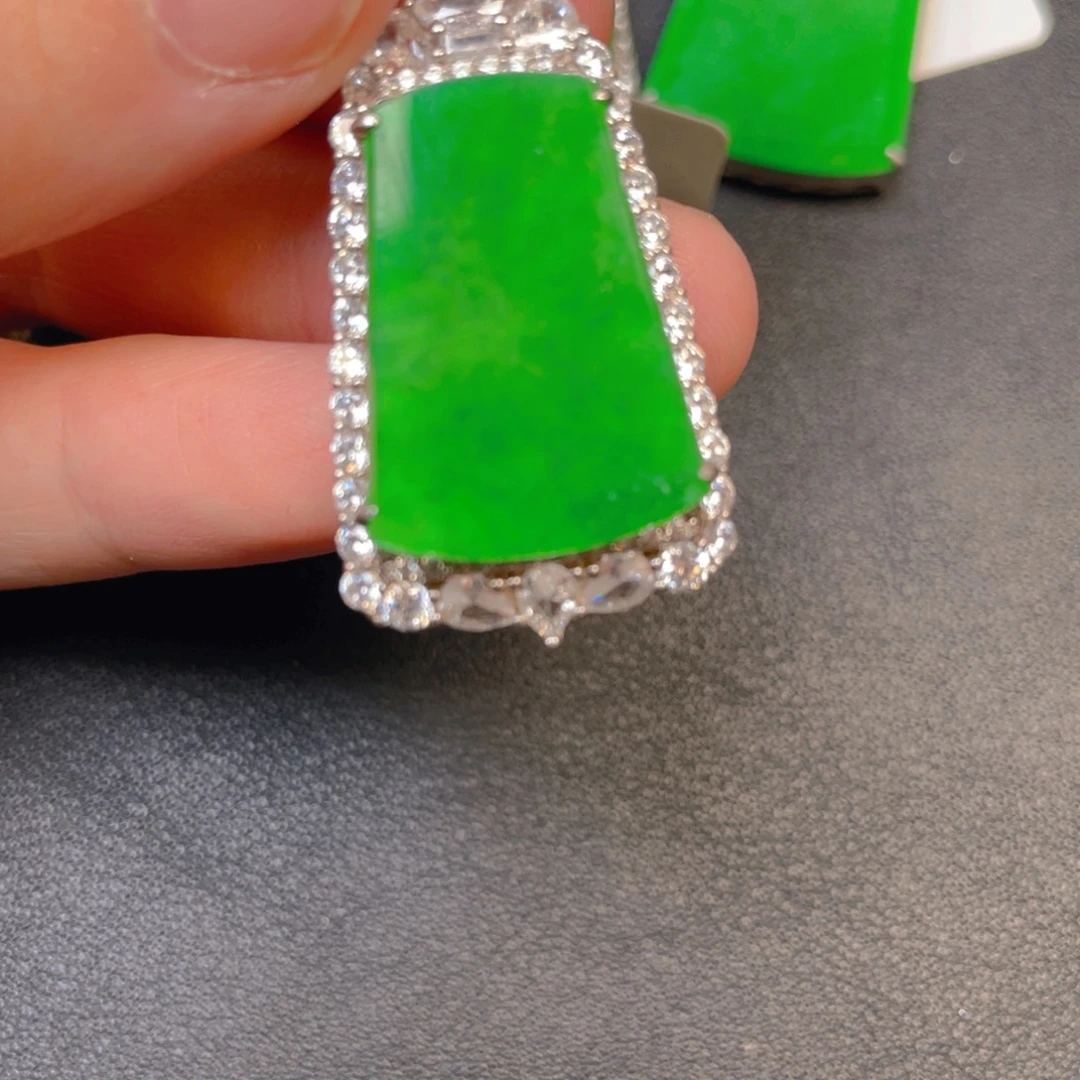 翡翠银S925镶嵌吊坠(不含链)