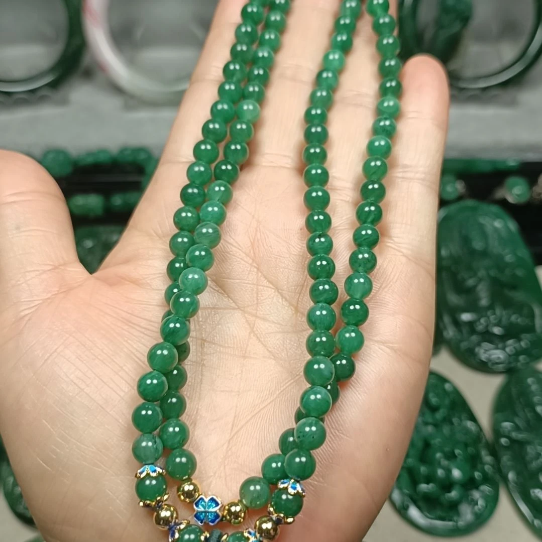 独山玉珠串108☆6未镶嵌