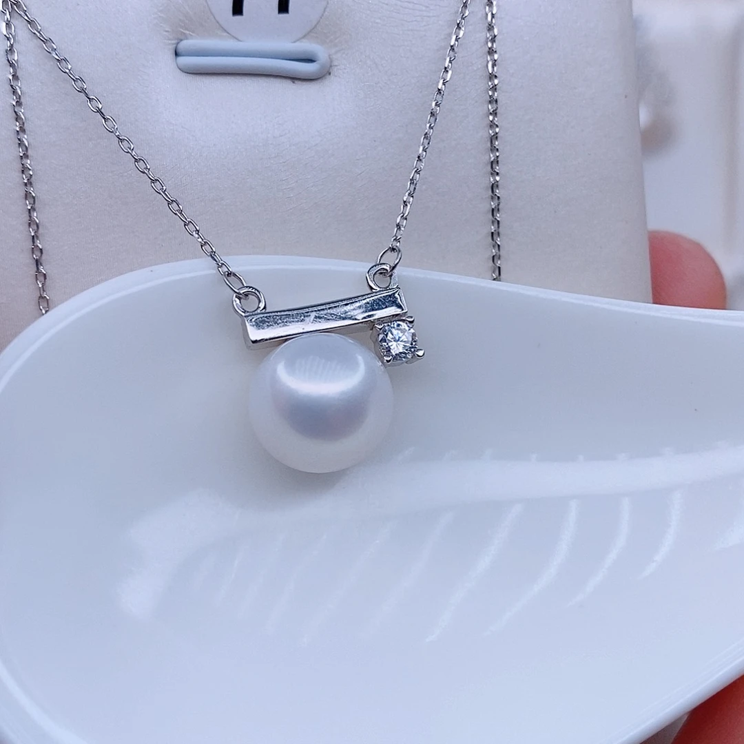 银S925镶嵌颈饰淡水珍珠
