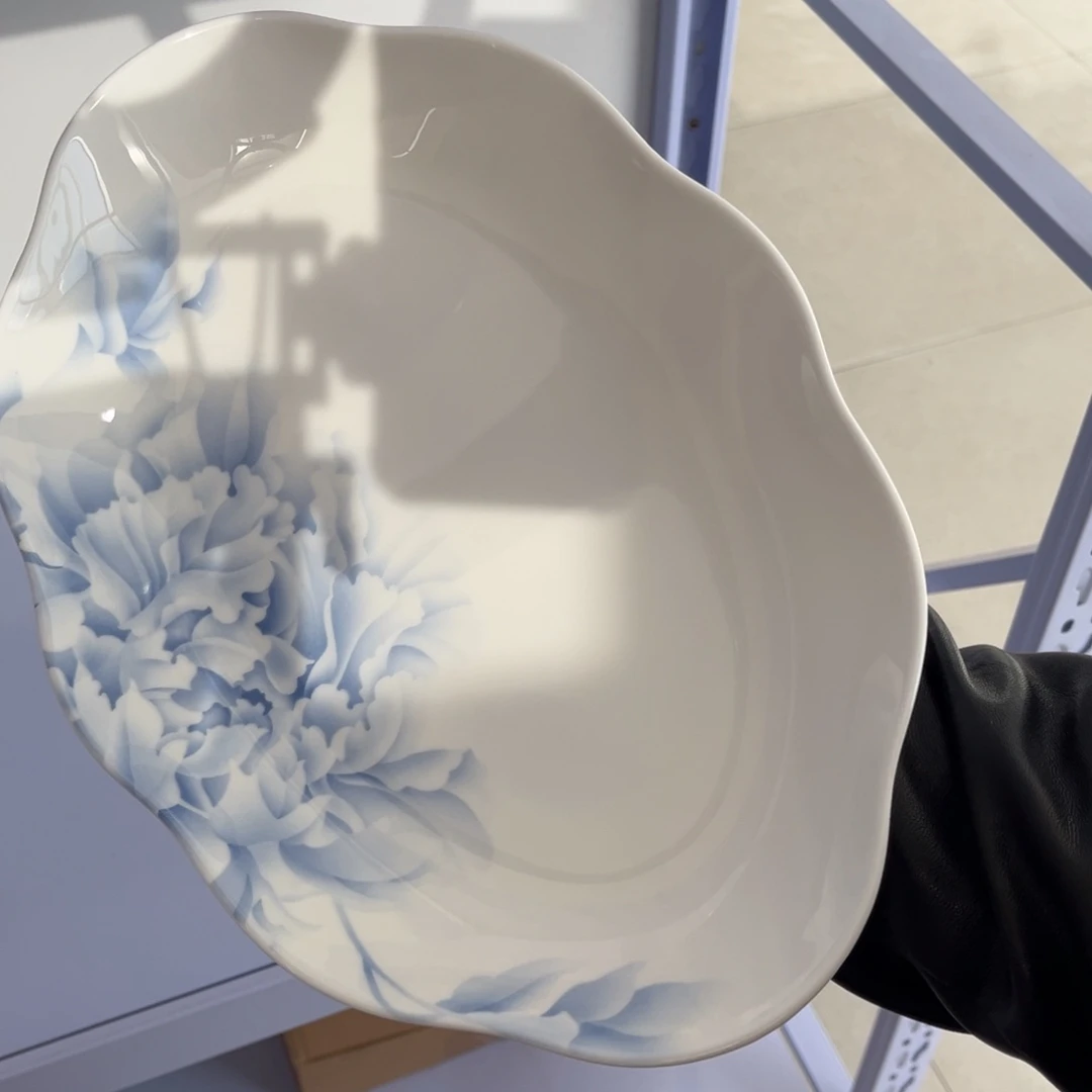 瓷片国色天香12寸鱼盘