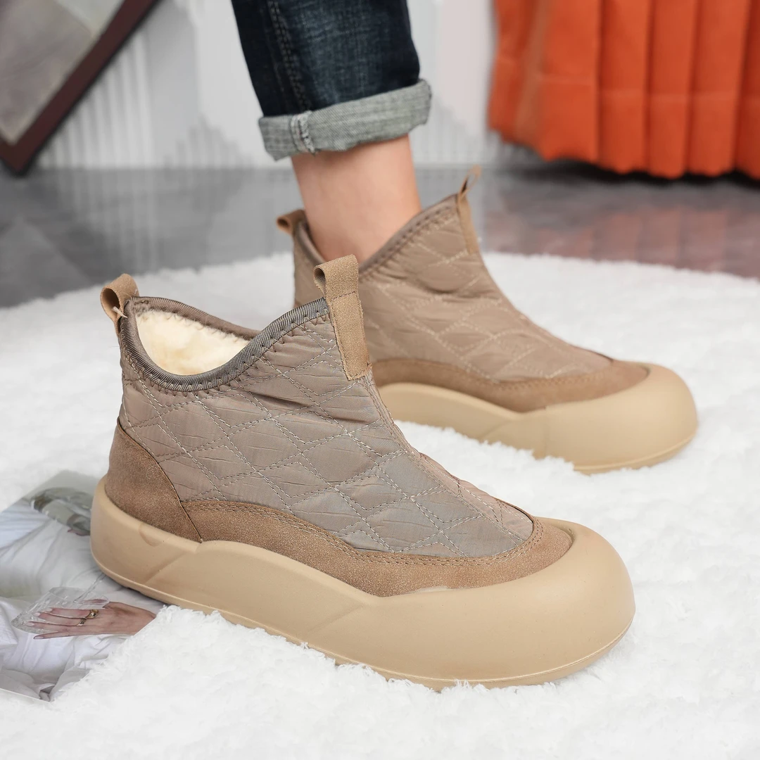 冬季加绒加厚绵羊毛厚底增高雪地靴高帮舒适轻盈休闲女鞋防寒棉靴