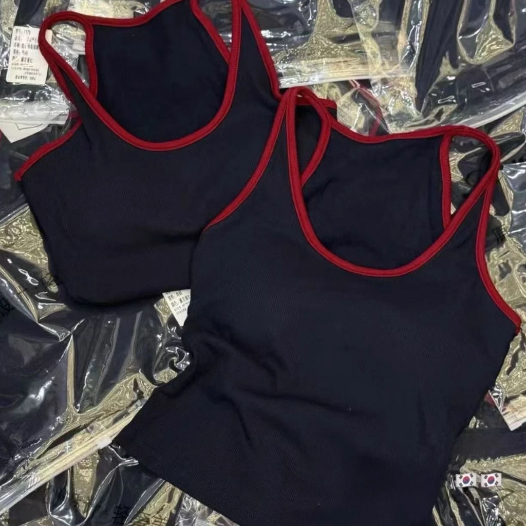 【喜家】-【韩国定制】秋冬撞色领口背心女250052