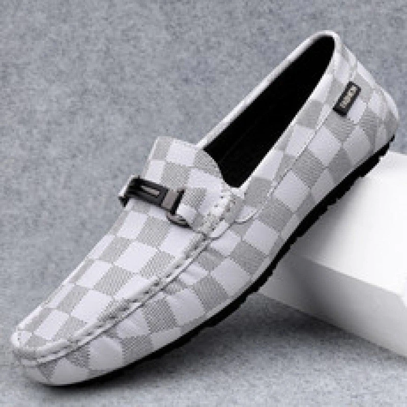 潮流男士百搭透气休闲鞋时尚潮鞋春季男皮鞋单鞋懒人鞋男士乐福鞋