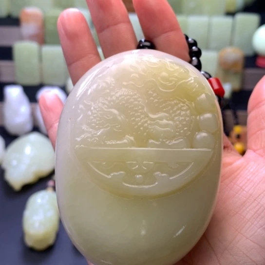 石材方解石手把件