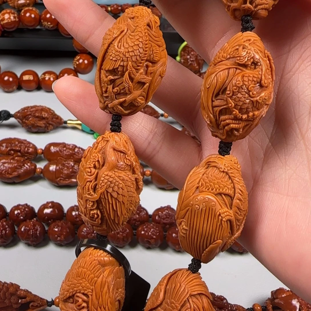 手串橄榄核水晶核凤育九雏手持