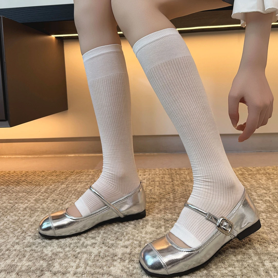 桑蚕丝小腿袜女夏季薄款袜子女款芭蕾风miu系长筒套腿套显瘦夏天