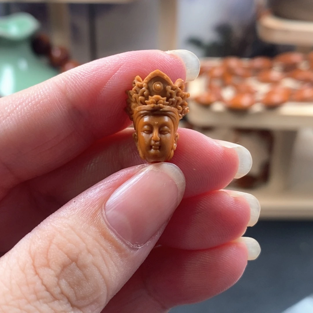 吊坠橄榄核核尖料普贤菩萨单籽