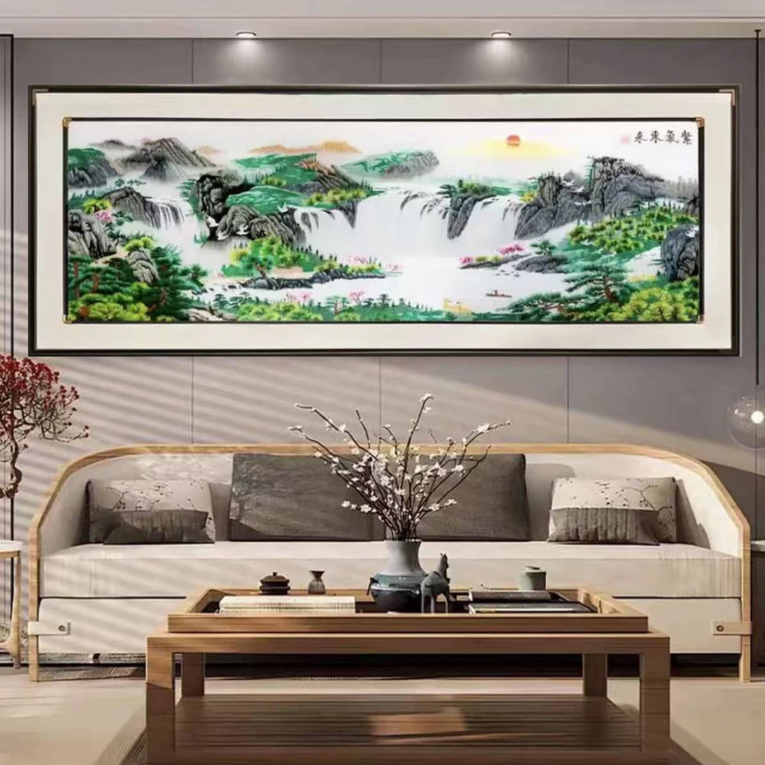 （豪华双框款）苏州刺绣牡丹花开富贵大幅客厅装饰画