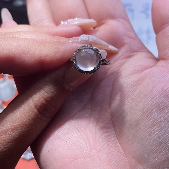 石英质玉银S925镶嵌戒指