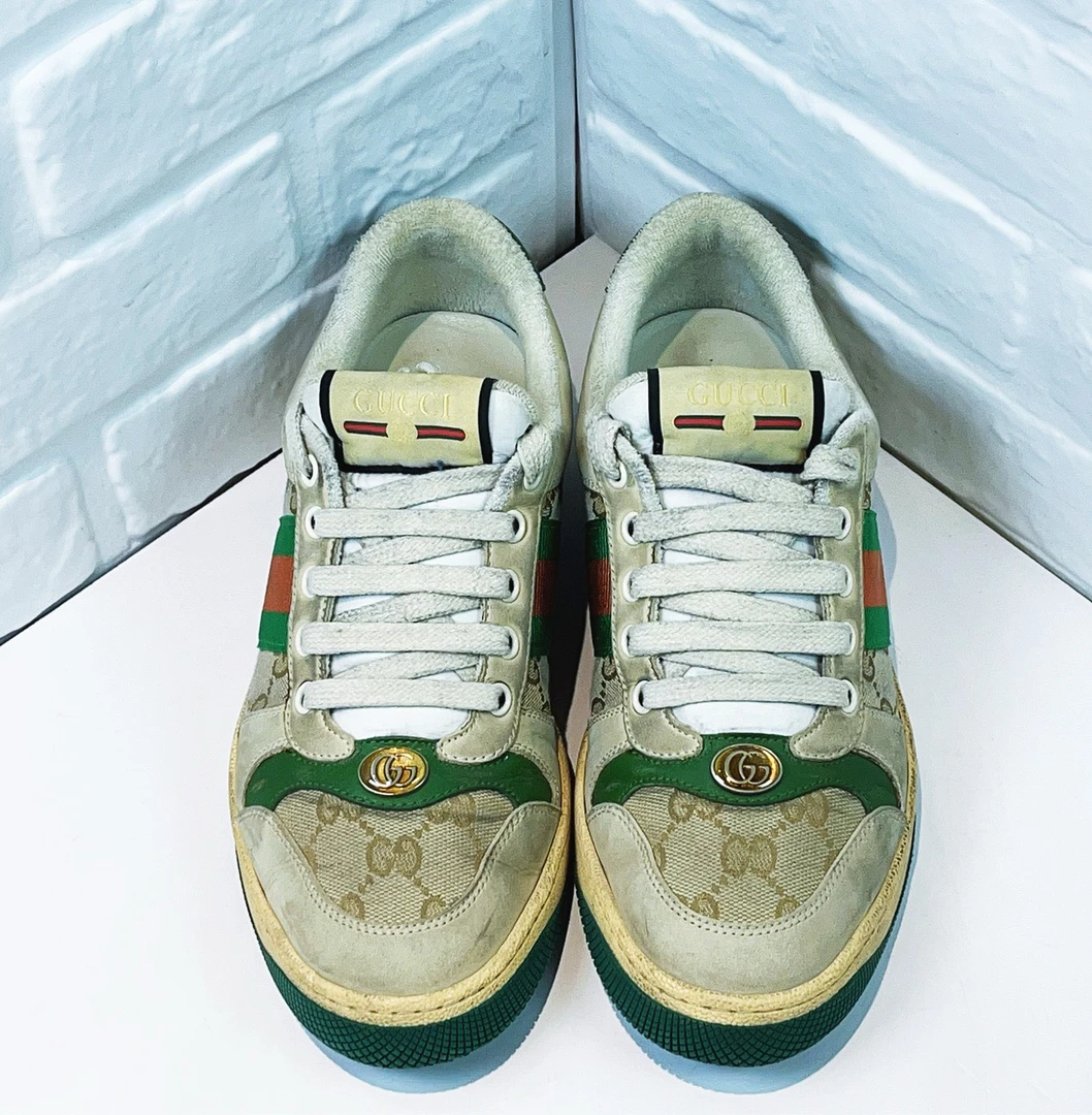 95新 GUCCI/古驰 脏脏鞋 绿尾 欧码4码38码