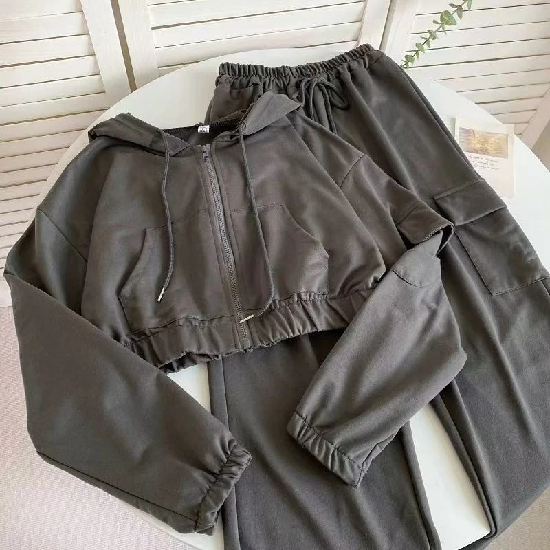 《现货》牛仔套装女减龄2023新款韩版上衣+裙子两件套3011