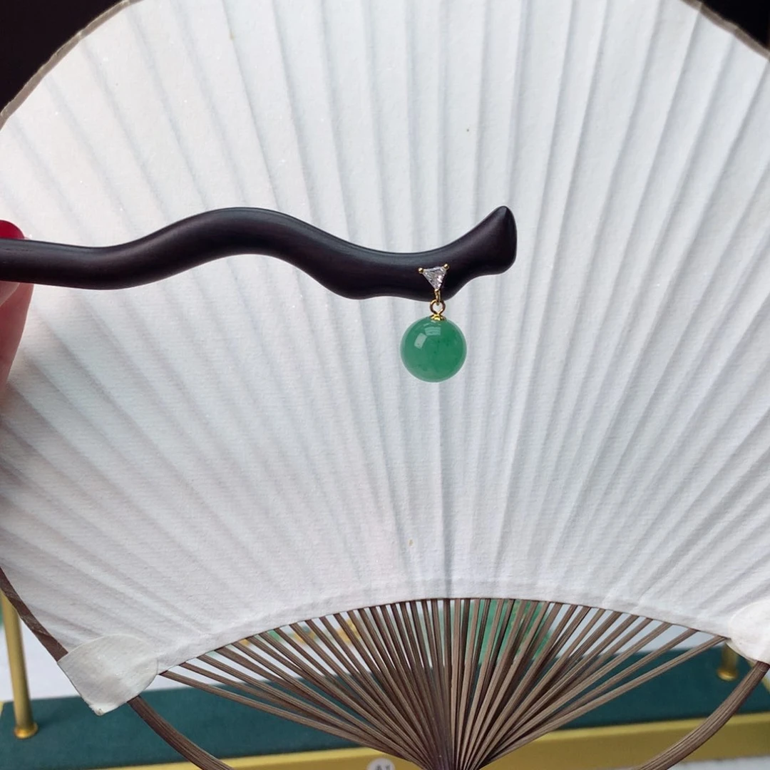 石英质玉冰飘花发簪银S925镀金镶嵌