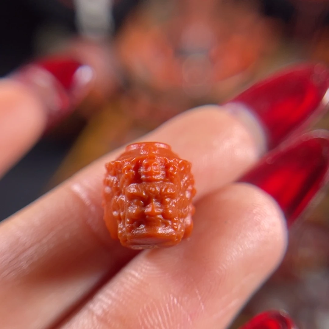 南红玛瑙未镶嵌三圣10.4mm