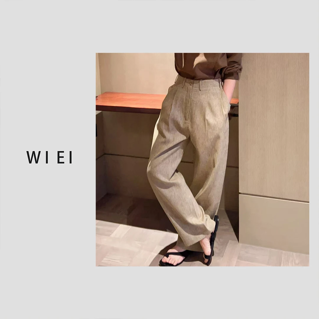 《WE ARE》麦德林*老钱风 亚麻 休闲 宽松简约阔腿裤 23333