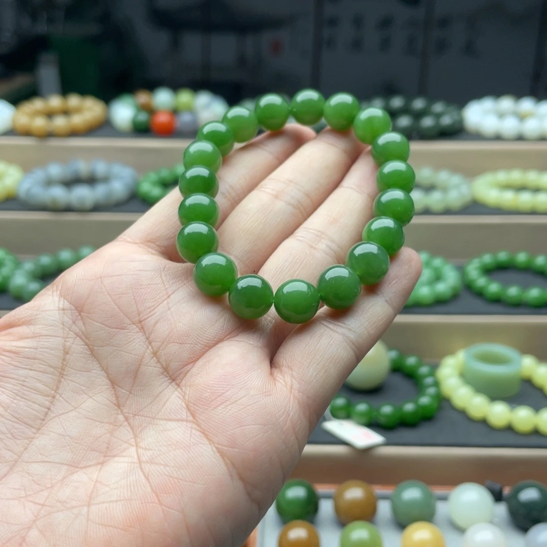 未镶嵌手链和田玉10碧玉