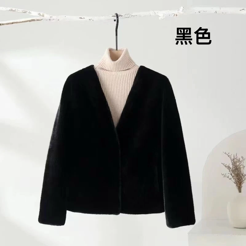 柔软保暖舒适百搭貂绒外套妈妈穿轻便时尚开衫888