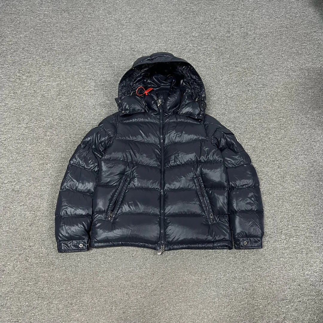 99新 MONCLER 蒙口 Maya Fur 藏蓝色连帽羽绒服 3码 无毛领