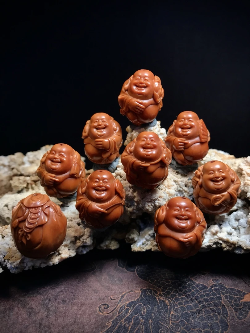 【油核八大弥勒】李爱芳 苏工橄榄核雕手串JY505153