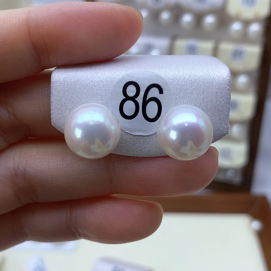 耳饰银S925镶嵌淡水珍珠