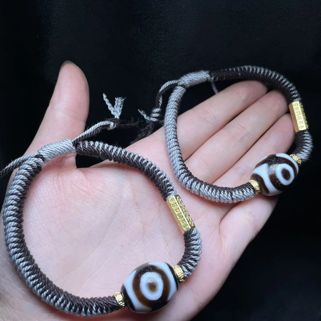 【曹美丽精选】 H33737-玛瑙手绳（三眼）-多样性发一件-16×19mm