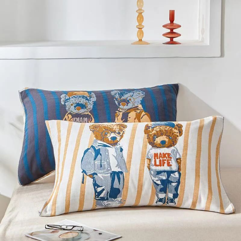 【2025新品】A类纯棉全棉四层纱布枕巾一对装婴儿级柔软透气防汗