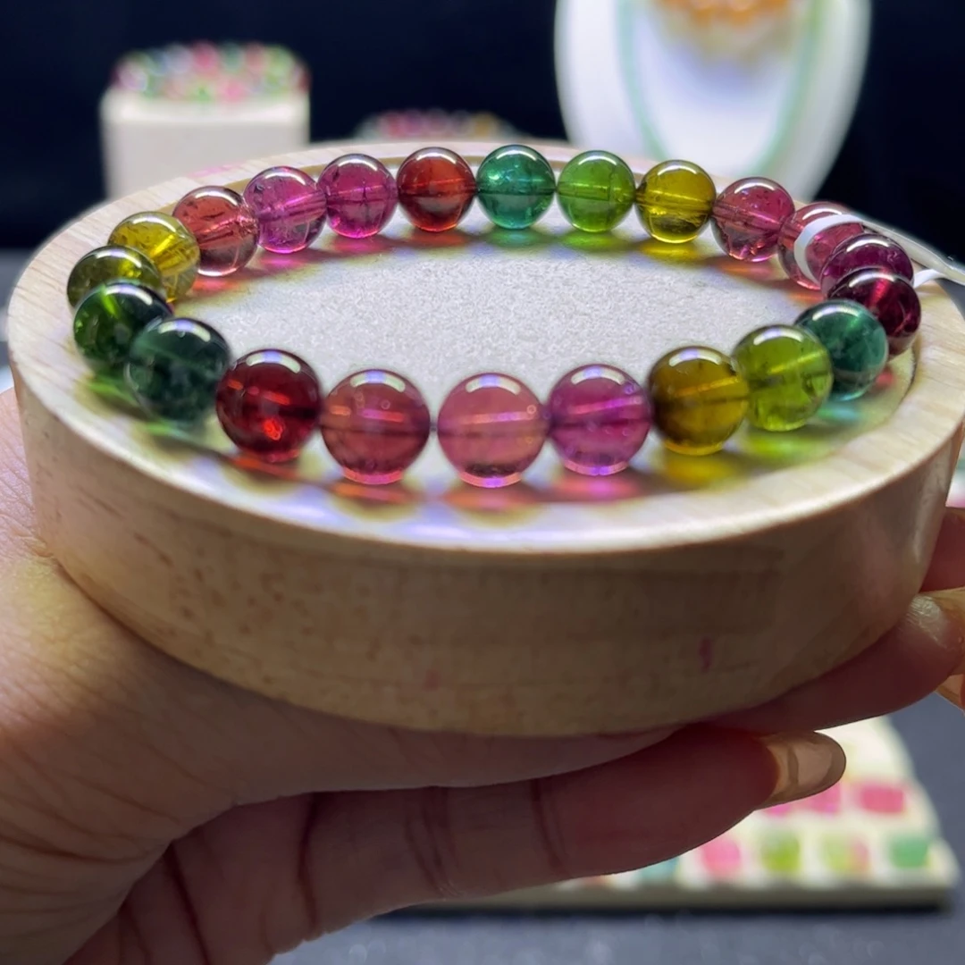 未镶嵌碧玺手链老矿8.6mm