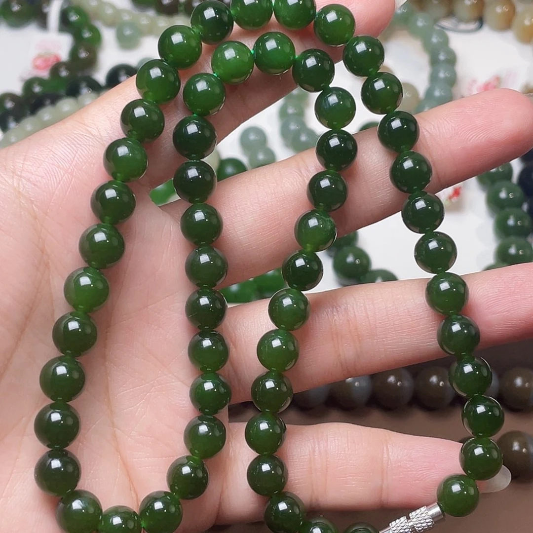 未镶嵌手链和田玉（碧玉）俄辣阳绿 8 56