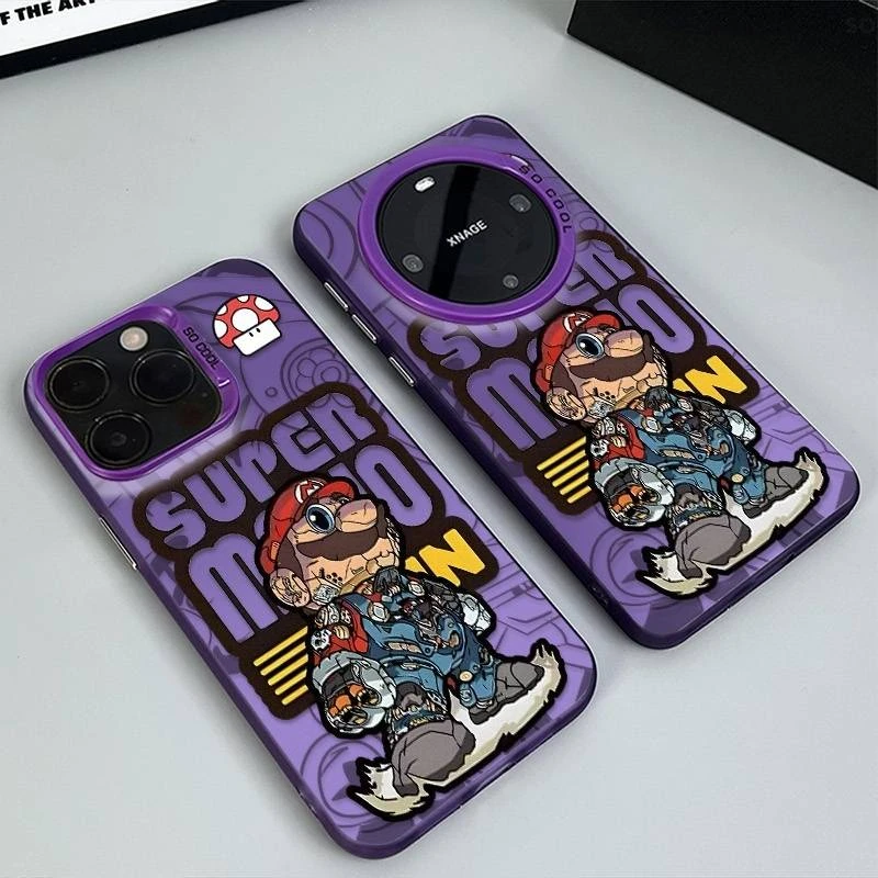 机械马里奥适用华为mate60Pro手机壳mt70创意P70/60个性苹果15保