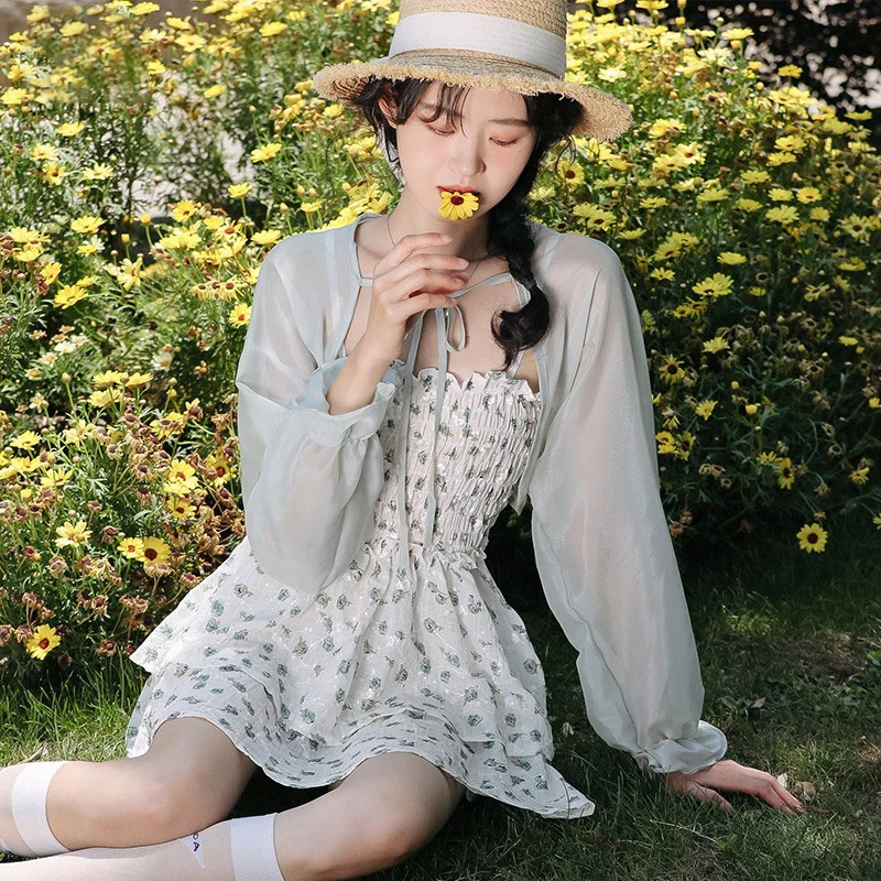 韩版森系甜美碎花吊带蛋糕裙薄款2024年秋季新款时尚气质显瘦裙子