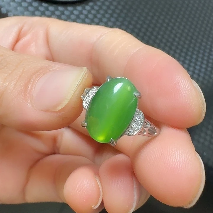 和田玉银S925镶嵌颈饰戒指