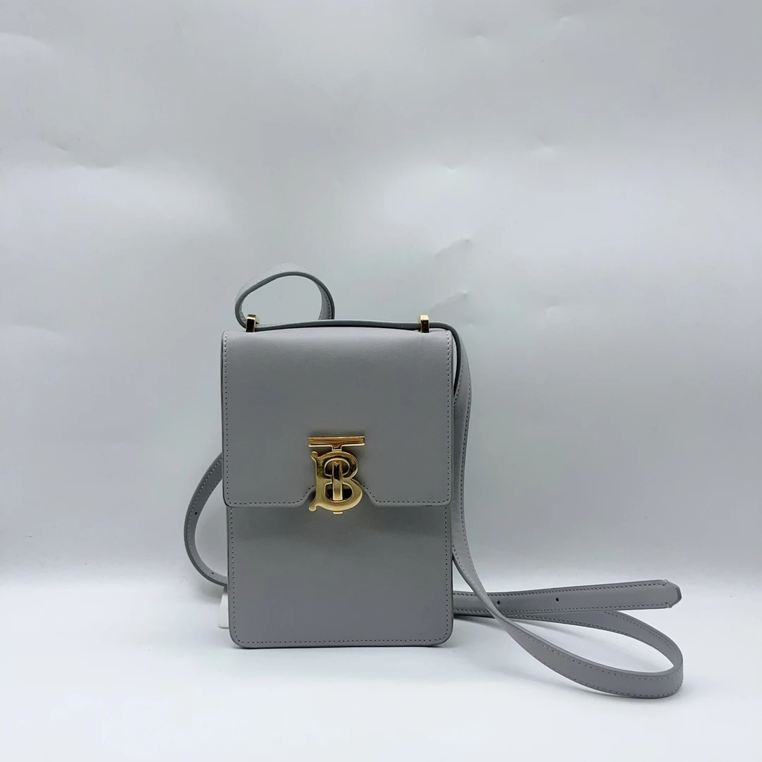 95新 BURBERRY/博柏利 大象灰斜挎包 1414 4632
