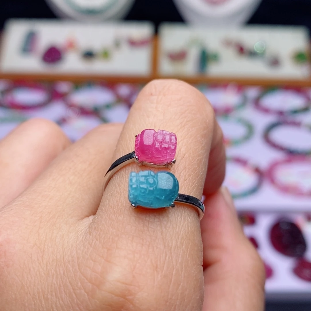 未镶嵌戒指碧玺戒指d