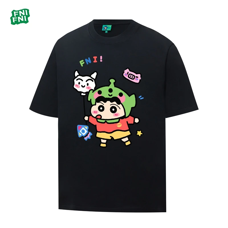 FNI绿标（气球小新）透气纯棉男女同款美式t恤圆领短袖夏季新款穿搭