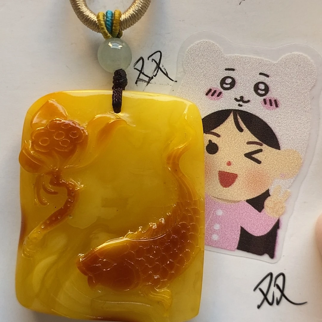 定制琥珀未镶嵌连年有余