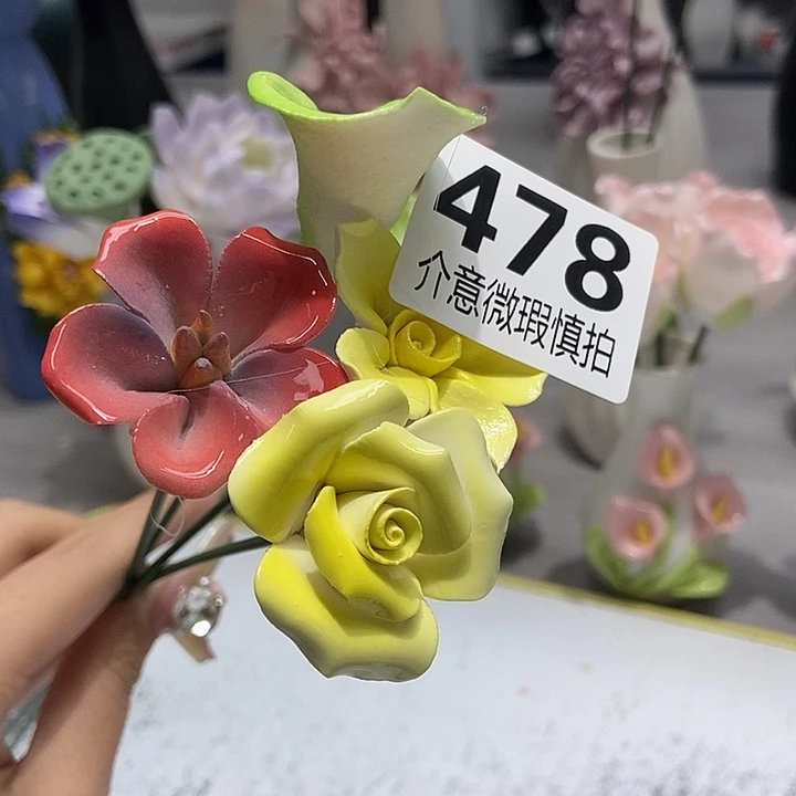 陶瓷纯手工捏花设计