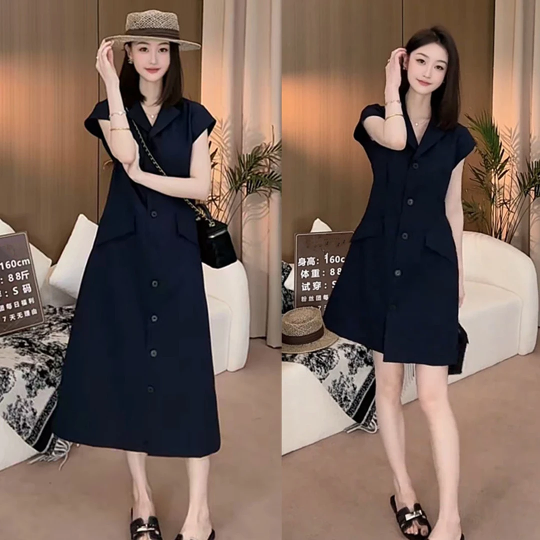 法式赫本风轻奢高级感连衣裙女夏季2025新款今年流行爆款a字裙子