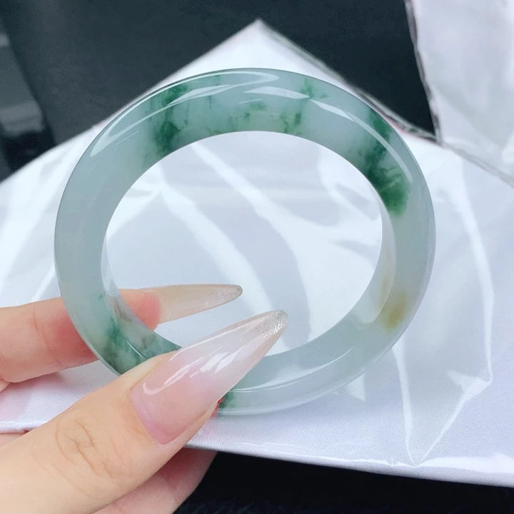 翡翠未镶嵌手镯53-54圈口