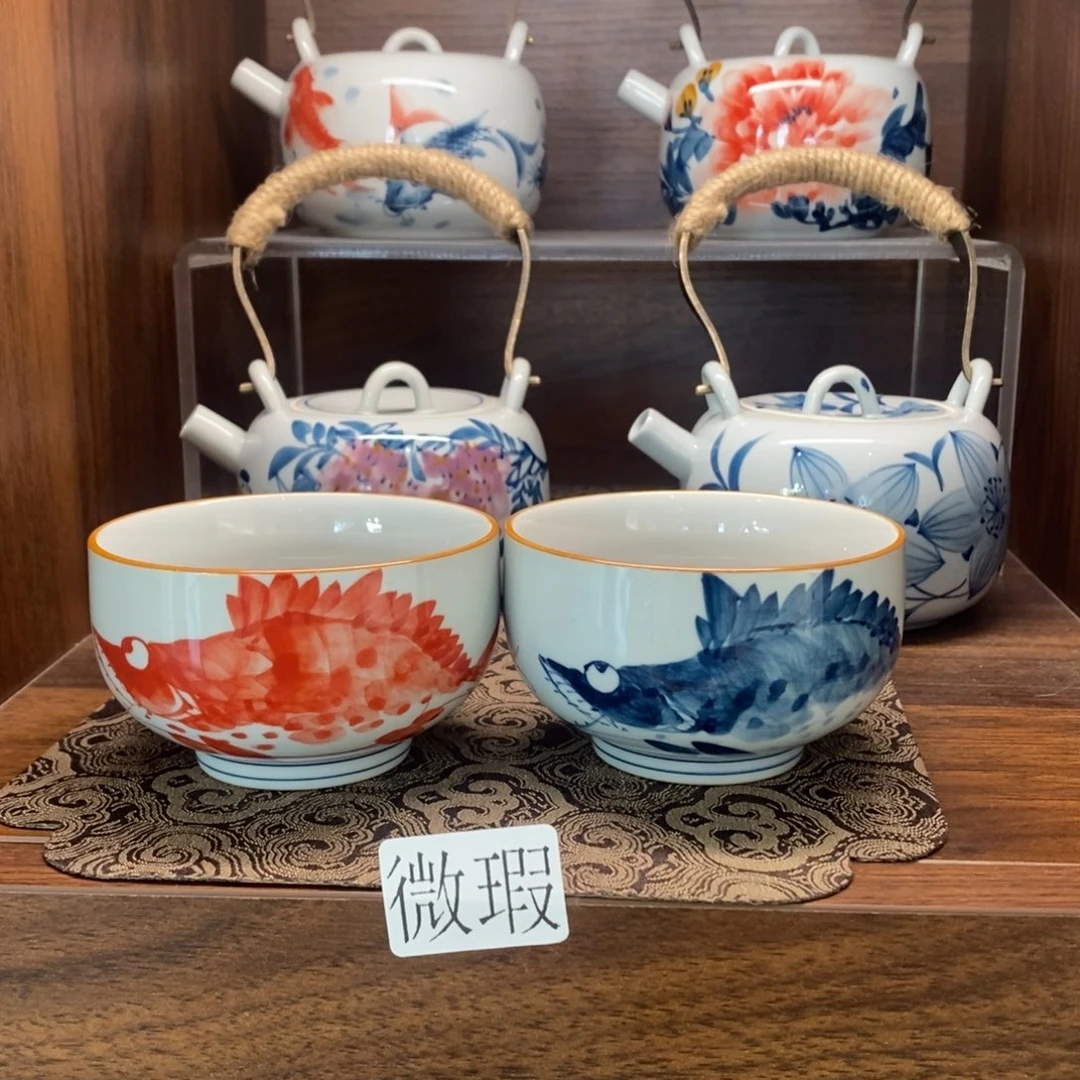 釉下彩老陶泥手工绘制