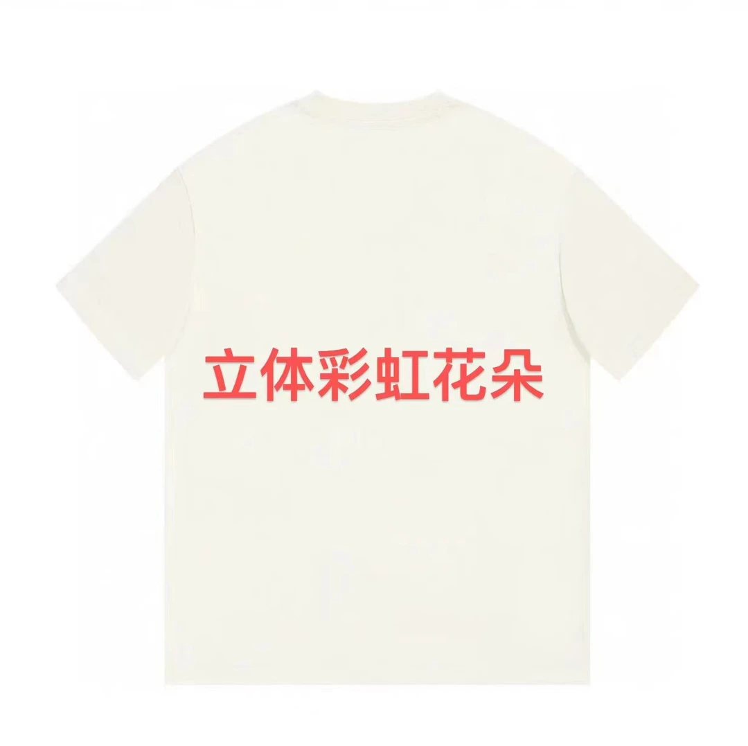 ML·沈闹闹 立体彩虹花朵 大版休闲设计潮牌短袖-YT-D3015