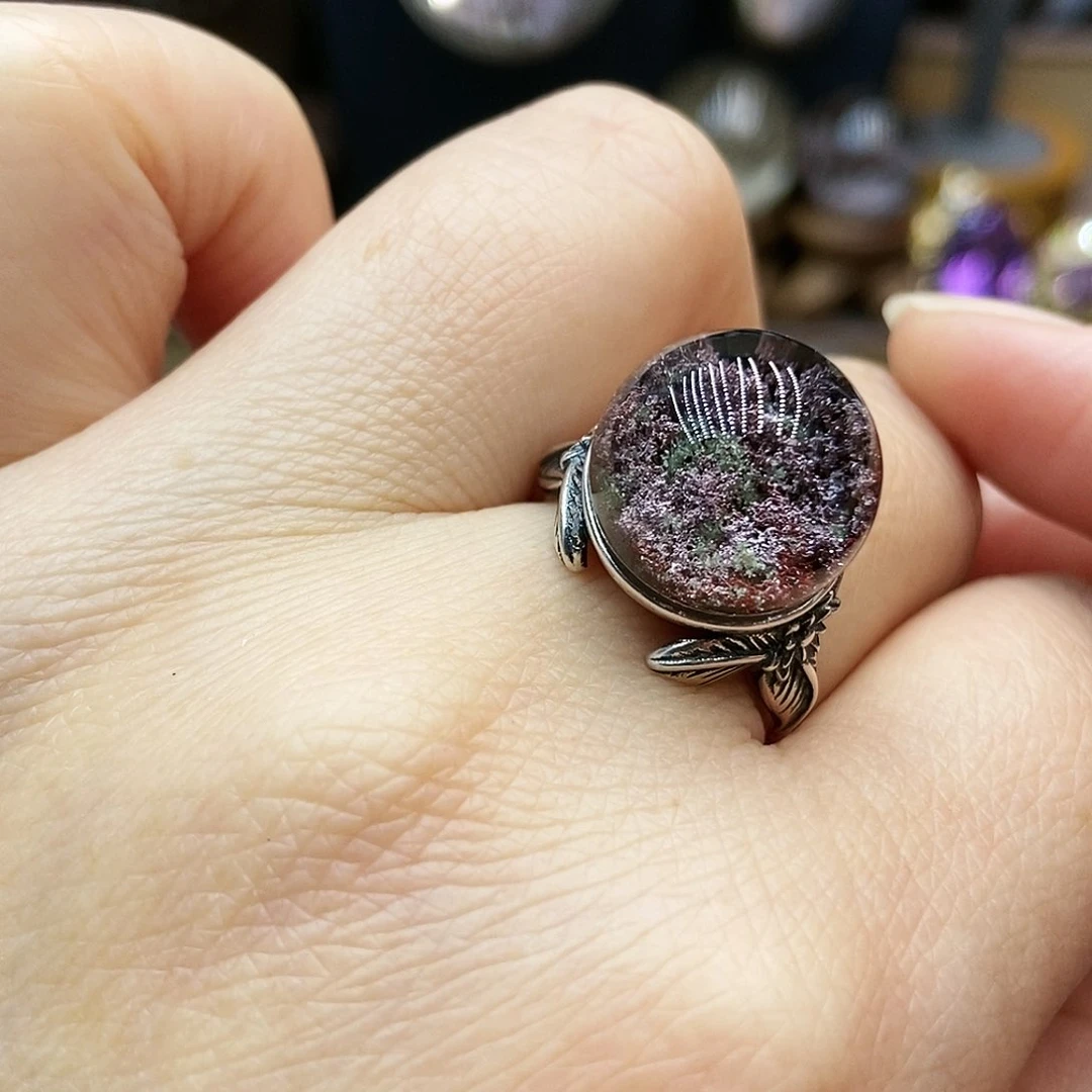 水晶戒指银S925镶嵌印***天