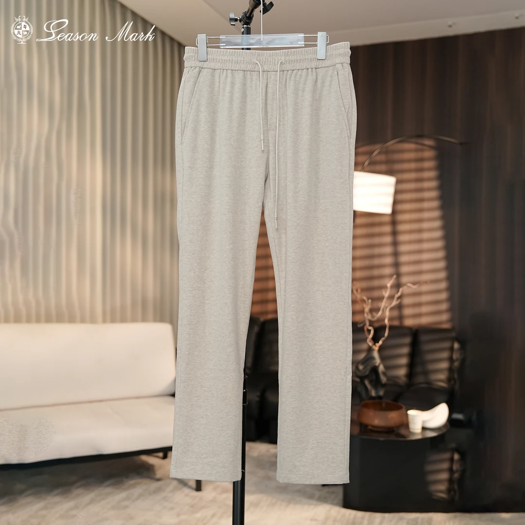 SEASONMARK秋季新款商务混纺休闲裤百搭直筒宽松cleanfit保暖搭子