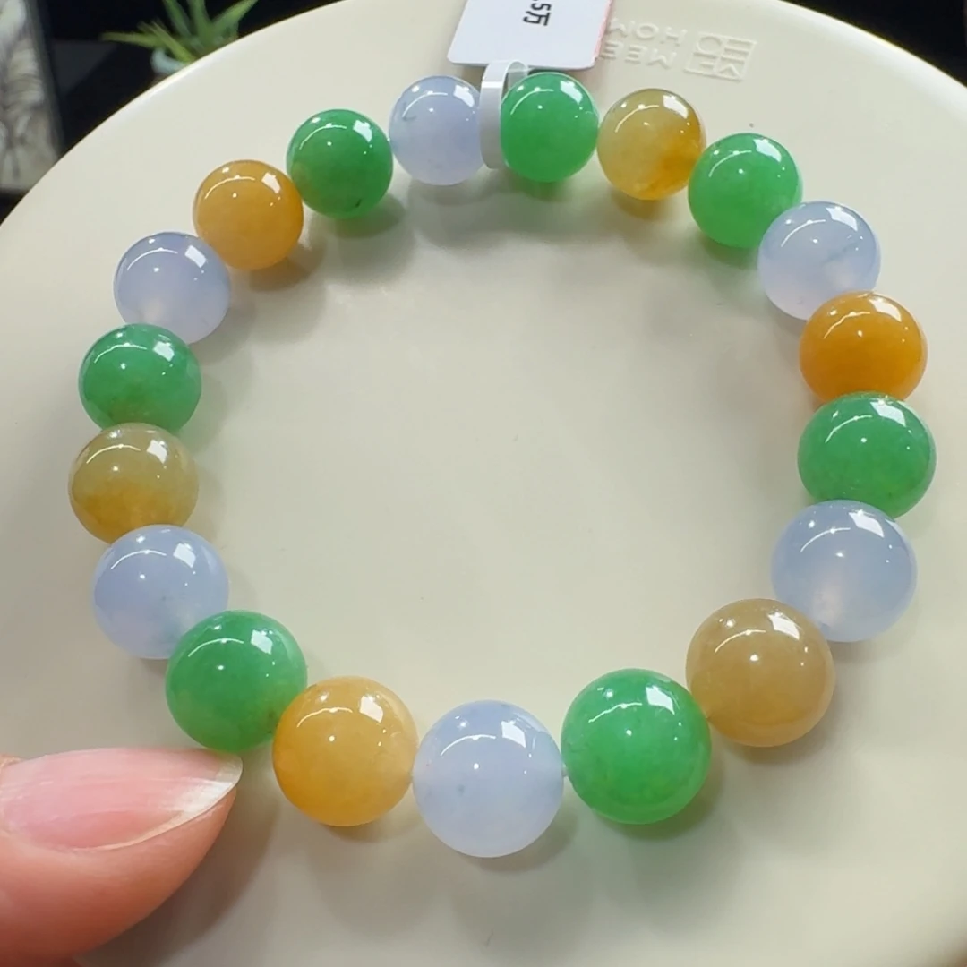 未镶嵌手链翡翠冰胶福禄寿多宝单圈10mm