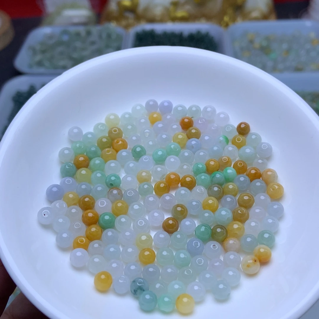 未镶嵌手链翡翠卡5冰三彩40个