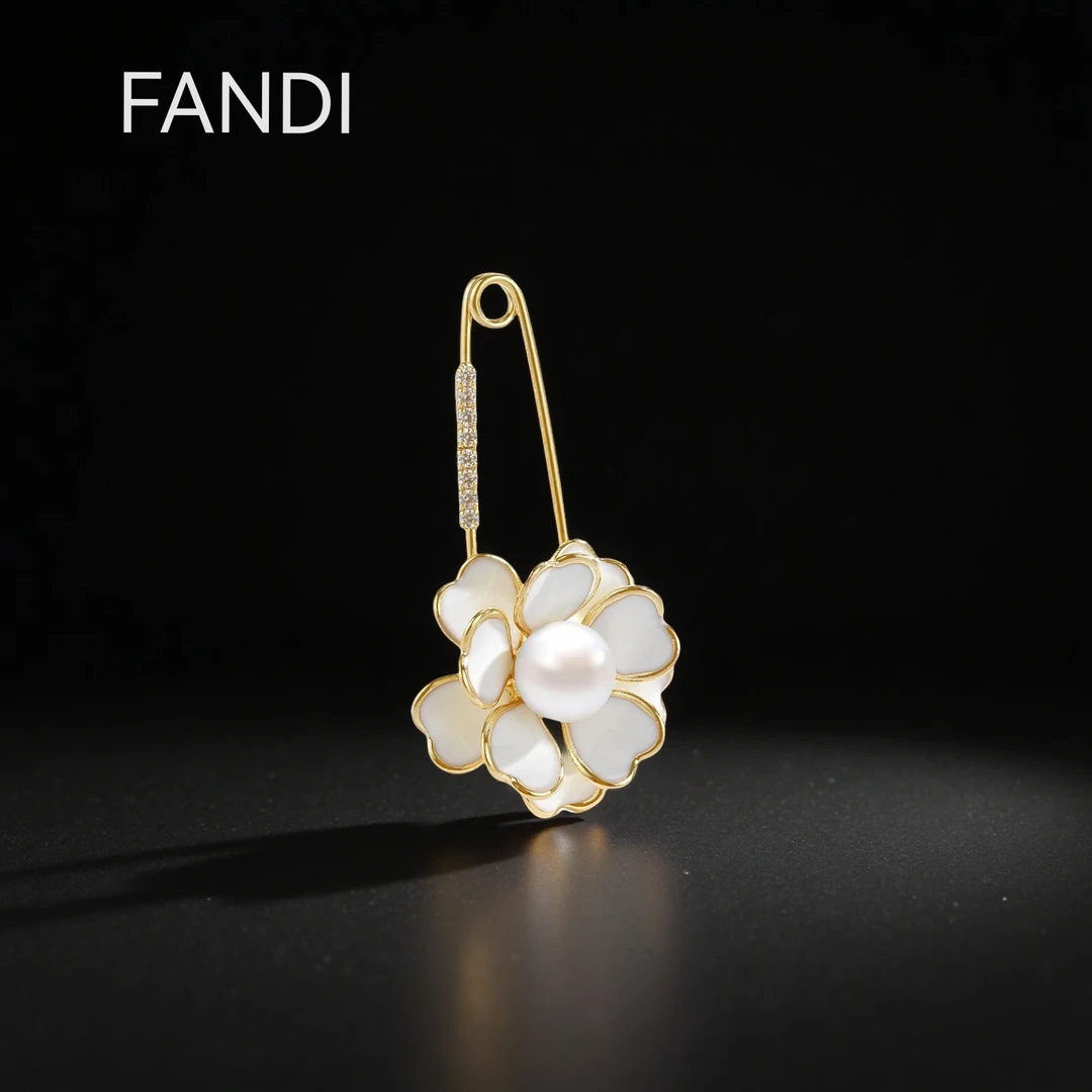 铜合金珐琅胸针 30378清新优雅山茶花甜美女气质时尚