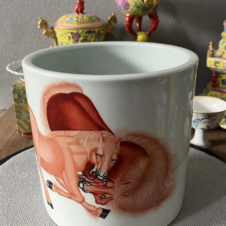 瓷摆件精品陶瓷神骏图摆件