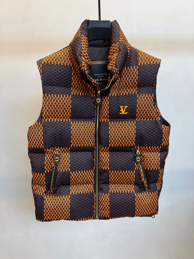 【CC早春马甲羽绒】2025轻奢 立领棋盘格高品质轻便马甲羽绒4-876