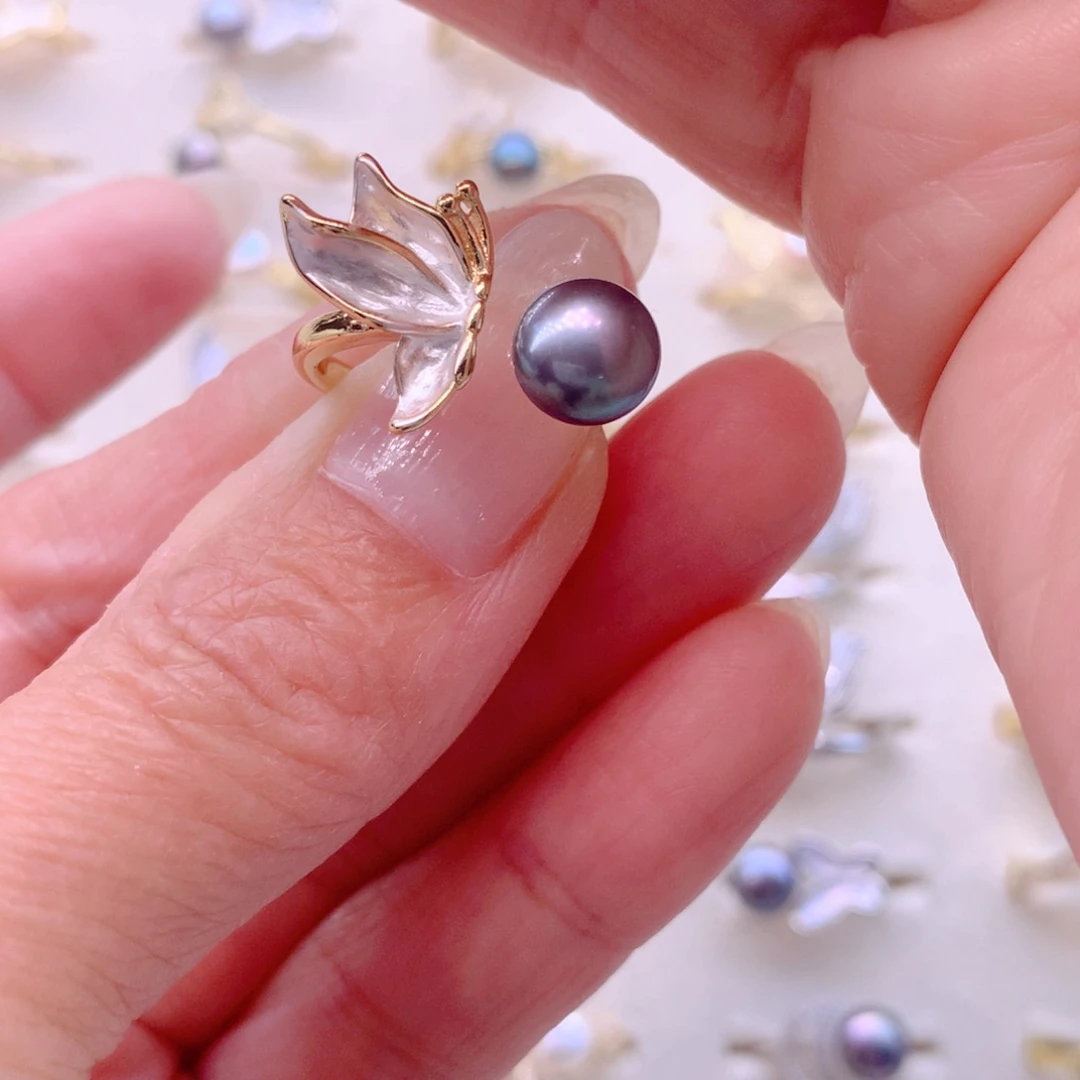 淡水珍珠耳饰合金