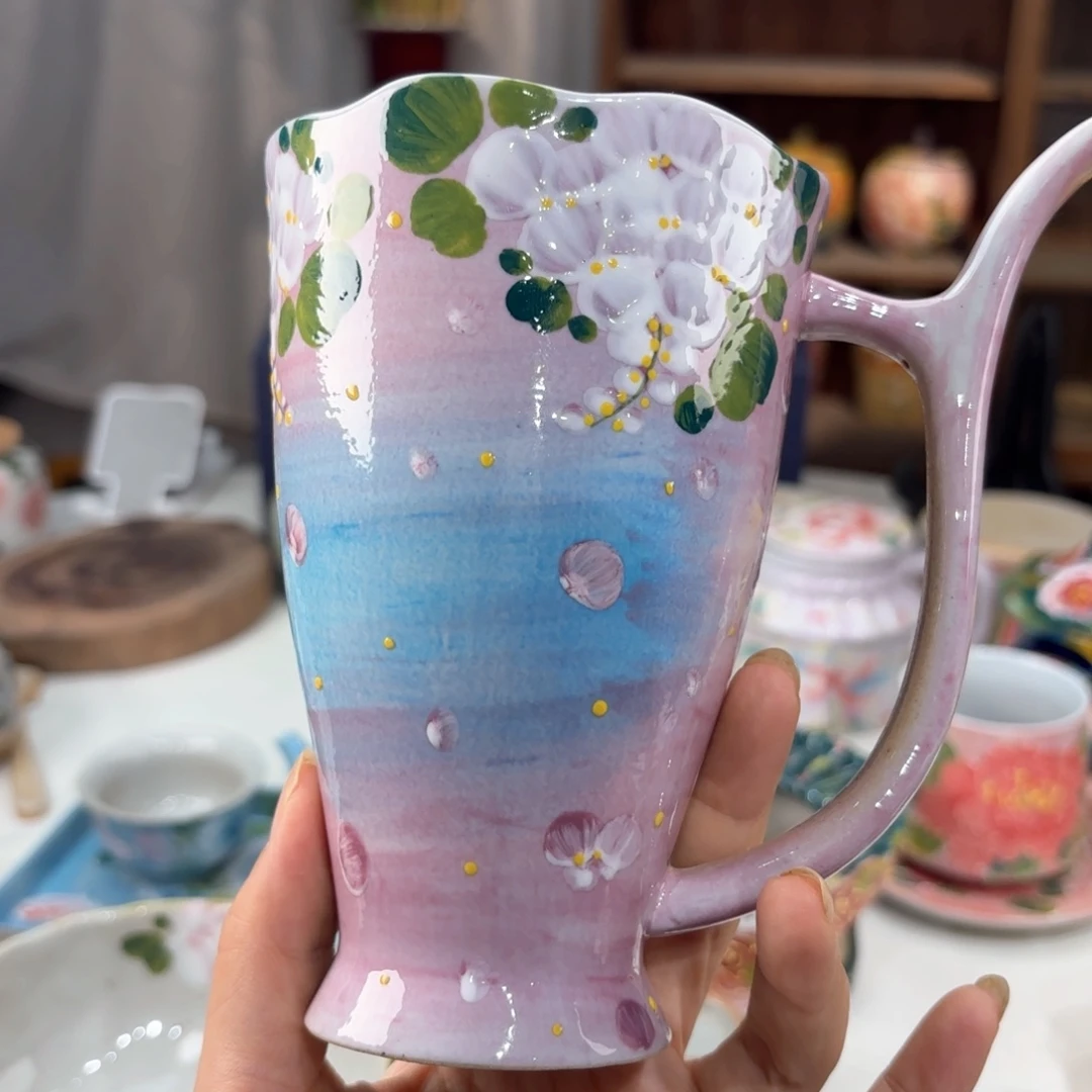 景德镇手绘高温釉下彩陶瓷茶具