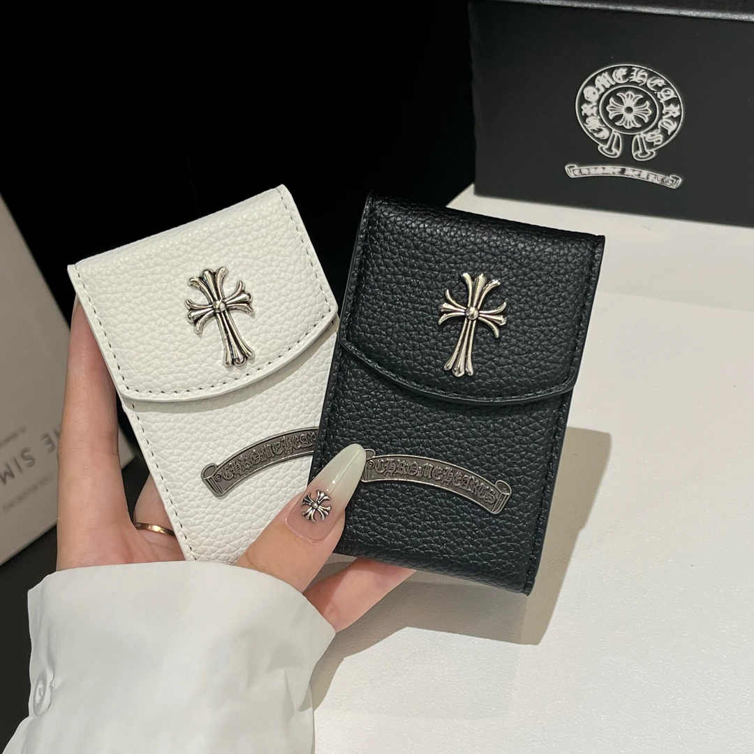 2025新款荔枝纹克罗心金属标十字架老花卡包多个卡套钱包证件收纳