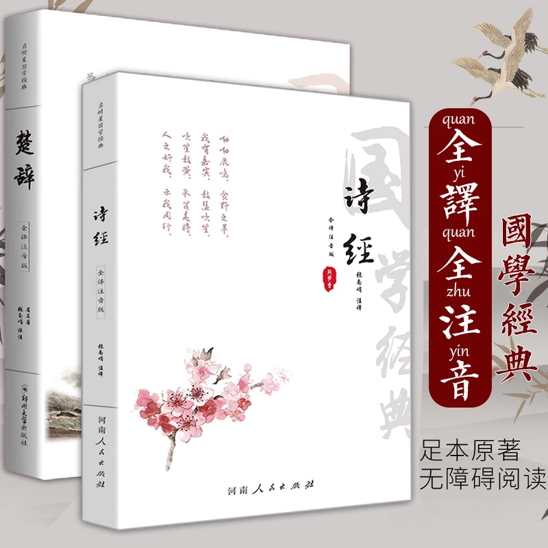全注音大字版全本 诗经楚辞 中国诗词古诗词注释译文赏析国学经典